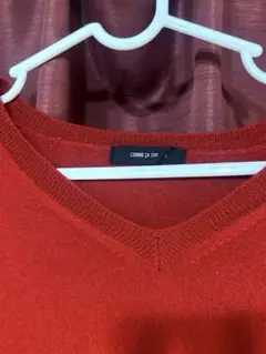 COMME CA ISM Vネックニット L 赤ニット