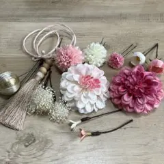 和装小物 造花 髪飾りセット　成人式で1度使用のみ