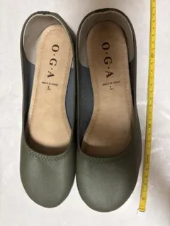 O.G.A. オリーブグリーン ぺたんこフラットシューズ L