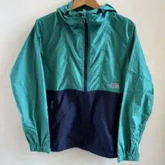 美品　Sノースフェイス　ナイロンジャケット　レディース　コンパクト　緑　ツートン