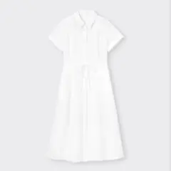 GU カラーシャツワンピース (半袖) Sサイズ ホワイト 白