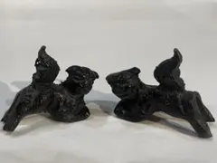 鋳物 狛犬 置物 2体セット