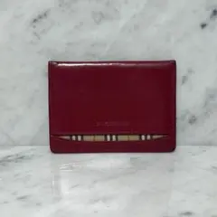 新品同様/未使用級　箱付き　 BURBERRY LONDON 折り財布　レッド系 新品同様/未使用級 箱付き BURBERRY LONDON 折り財布 レッド系