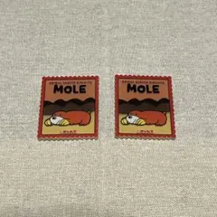 たべっ子どうぶつ切手風アクリルステッカー　もぐらMOLE