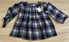 ◉新品タグ付◉babyGAP 長袖　チュニック90 チェック シャツ　青　女の子