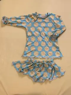 FOkids水着セット 120cm 水色と黄色ドット