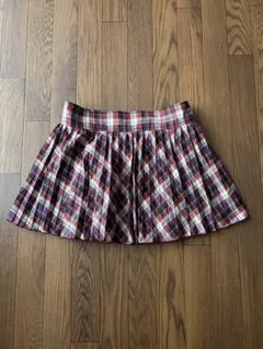 チェック柄プリーツミニスカート