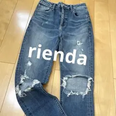 rienda ダメージ クラッシュ加工 テーパードデニム 26 リエンダのサムネイル