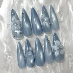 現品ネイルチップ　ワンホン　スナ系　マグネット　3D 韓国　ちゅるん　ギャル