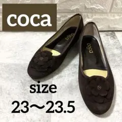 COCA コカ ITALY スエードパンプス 23〜23.5 茶花 モチーフのサムネイル