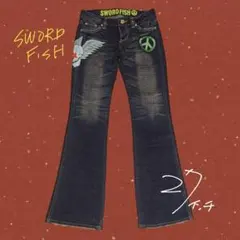 Y2K 渋谷ギャル　当時物　SWORD FISH パッチワークデニム　27インチのサムネイル