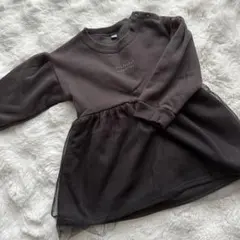 ダークグレー 長袖チュニック スウェット