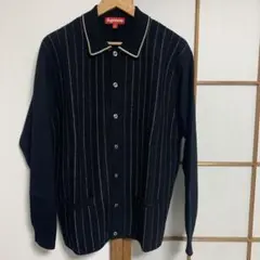 トップス FW19 Supreme Stripe Rib L/S Knit Polo 01a.jpg