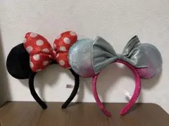 ディズニー　カチューシャ　ミニーマウス　カチューシャ2個セット　ランド　シー