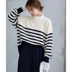 ジャーナルスタンダード レリューム　コットンパネルボーダーワイドプルオーバー