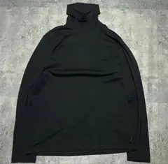 ジルサンダー＋　極美品　刺繍ロゴ　ブラック　タートルネックカットソー　Lサイズ.