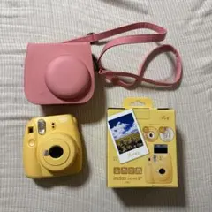 instax mini 8+ イエロー 本体 ケース付き