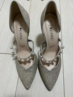 DIANAシルバー グリッター ハイヒールパンプス