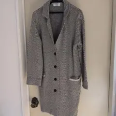 グレー系 ヘリンボーン ロングコート