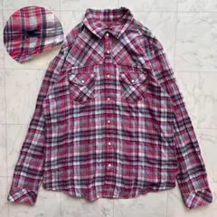 BURBERRY BLACK LABEL チェック長袖シャツ　ホース刺繍　Y2K