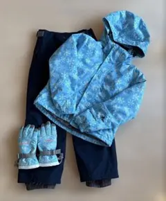 スキー・スノボ　ウェア　上下　130㎝　グローブ　セット　子供用　女の子