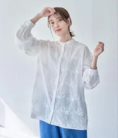 スタディオクリップ　アソートレースシャツ　3D フラワー刺繍
