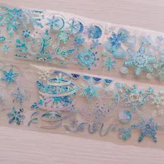 【No.0025】海外マステ　切り売り　镭射银　凛冬霜花