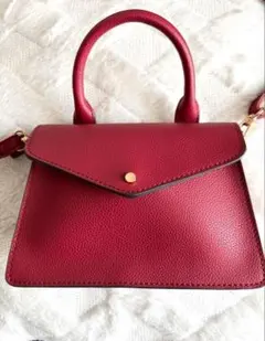 ショルダーバッグ　ミニ　2way 上品　ボルドー　高見え　ハンドバッグ　赤のサムネイル