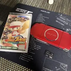 レッドPSP本体　ジャンク品　おまけ実況パワフルプロ野球2012
