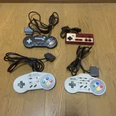 スーパーファミコンとファミコンのコントローラー4個セット まとめ売り