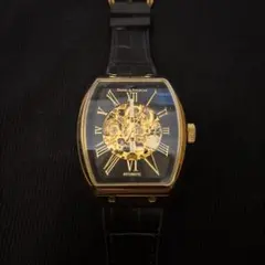 DANIEL&DOUGLAS 腕時計 スケルトン ゴールド×ブラック メンズのサムネイル