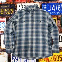 ア*キ様 RED HEAD チェックシャツ L 長袖 ネルシャツ ブルー ホワイ