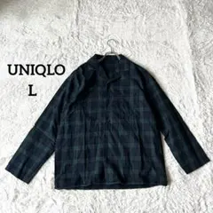 【ユニクロ 】チェックシャツ Lサイズ　グリーン