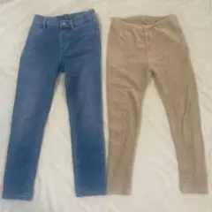 ユニクロ　120 デニムパンツとレギンスセット