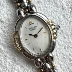 【新品電池】SEIKO CREDOR 8Pダイヤ 18KT レディース腕時計のサムネイル