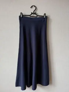 ネイビー ニット フレアスカート M 春夏