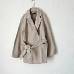 1837 ザラ ベルト付きラップコート ベージュ XS 柔らか ジャケット