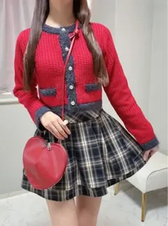 GRL 配色ショート丈ニットカーディガン an1651