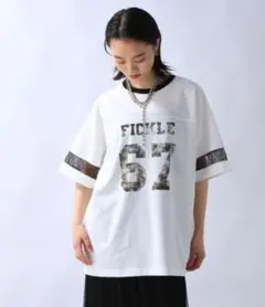 JEANASIS レーストリムフットボールTEE ナンバリング リンガーTのサムネイル