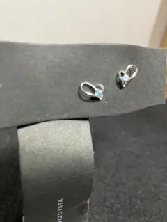 ハート型K 14金ピアス 青色ストーン付き