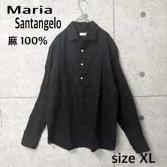 【美品】マリアサンタンジェロ リネン プルオーバーシャツ 黒 XL イタリア製のサムネイル