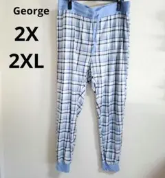 George【2X/2XL】チェック柄 ルームパンツ パジャマ