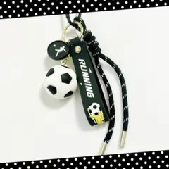 No.3058 サッカー　じゃらじゃらキーホルダー　パラコード　バッグチャーム