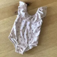 チェリー柄フリル付きベビー水着 90cm 美品