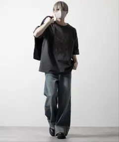 CLEL ヴィンテージデザイン ロールアップデニムパンツ