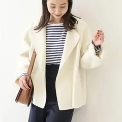 アイボリー ノーカラージャケット IENA イエナ