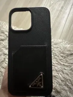 【いいね。最後値下げ】PRADA ブラックレザー iPhone用ケース いいね。最後値下げ】PRADA ブラックレザー iPhone用ケース