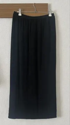 185 レナウンRENOWN花柄ロングスカートブラックCHALETBLANK