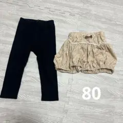 ブラックリブパンツと花柄ショーツセット