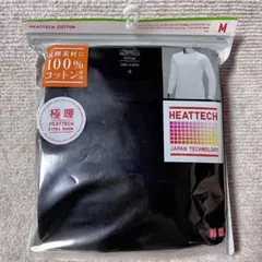 ユニクロ ヒートテックコットンワッフル クルーネックT ブラック 黒 M 極暖